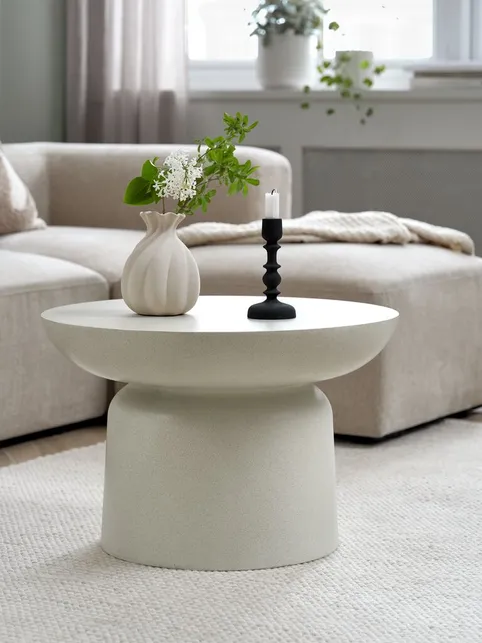 Sofabord LYDUM Ø60 beige fibercement