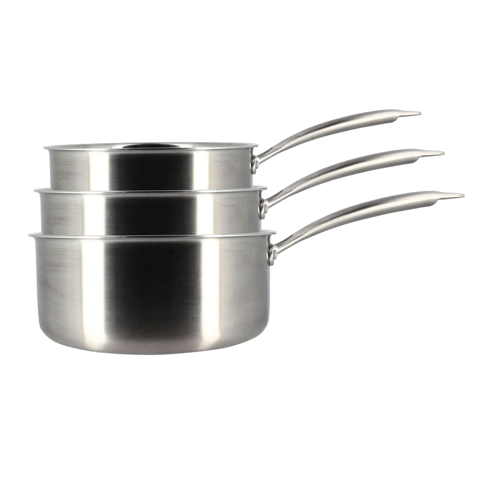 TRIPLY - Set de 3 casseroles en acier inoxydable - compatible induction