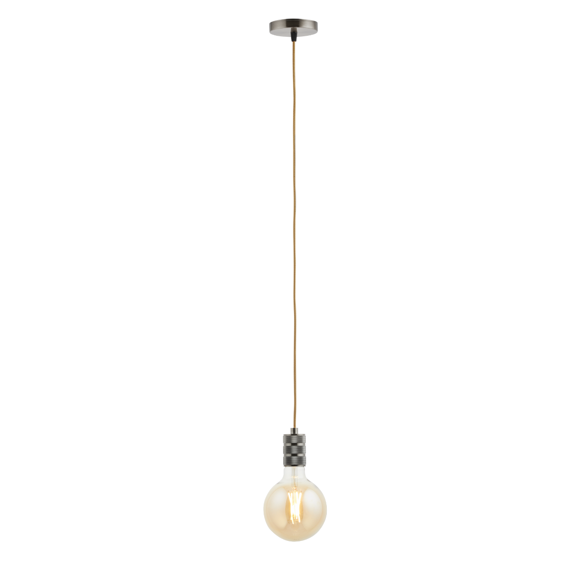 Lighto | Pendel Brons | Inclusief Lichtbron Goud | Retro | 1.5m Snoer | Met Plafondkap