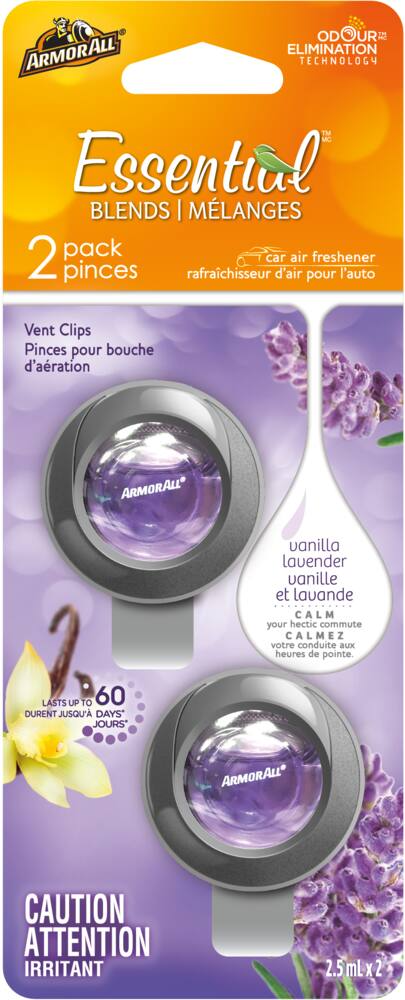 Armor All Essential Blends Vent Clip, Vanilla Lavender, 2-pk