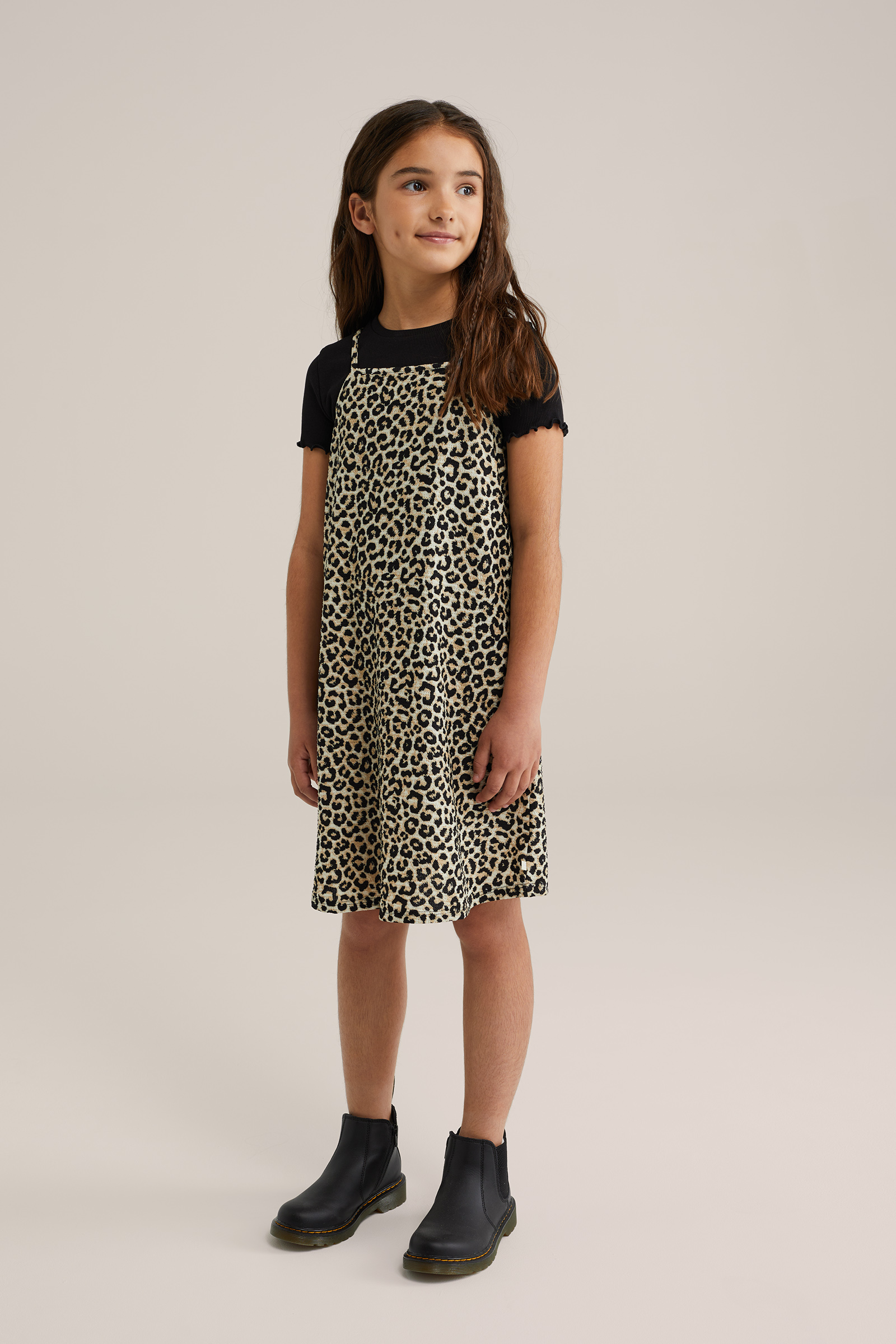 Meisjes jurk met luipaardprint