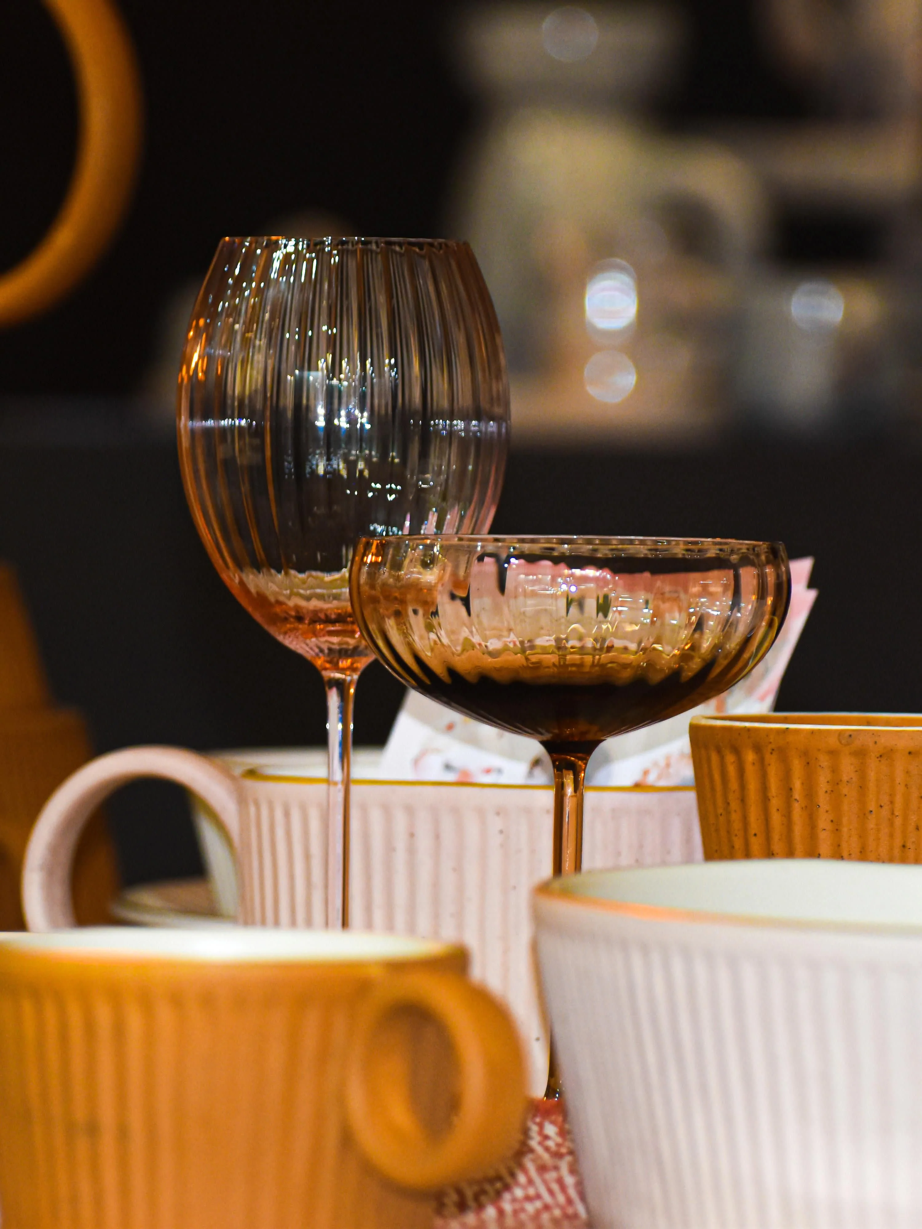 Handgefertigte Champagnerschalen Lyon, 2er-Set