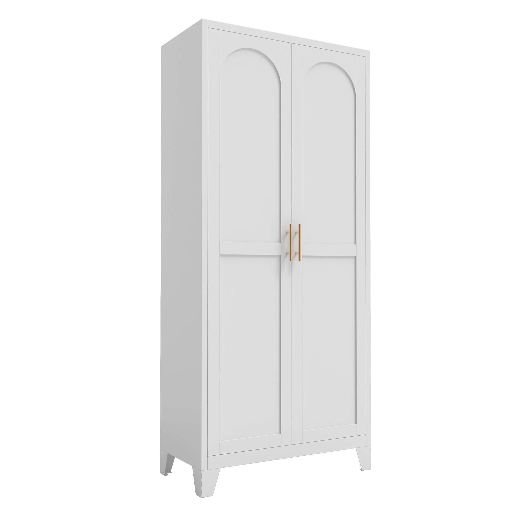 71 2 Shapely Doors Cabinet, Metal Storage Cabinet with Doors and Adjustable Shelves, for Bedroom, Living Room, Kitchen