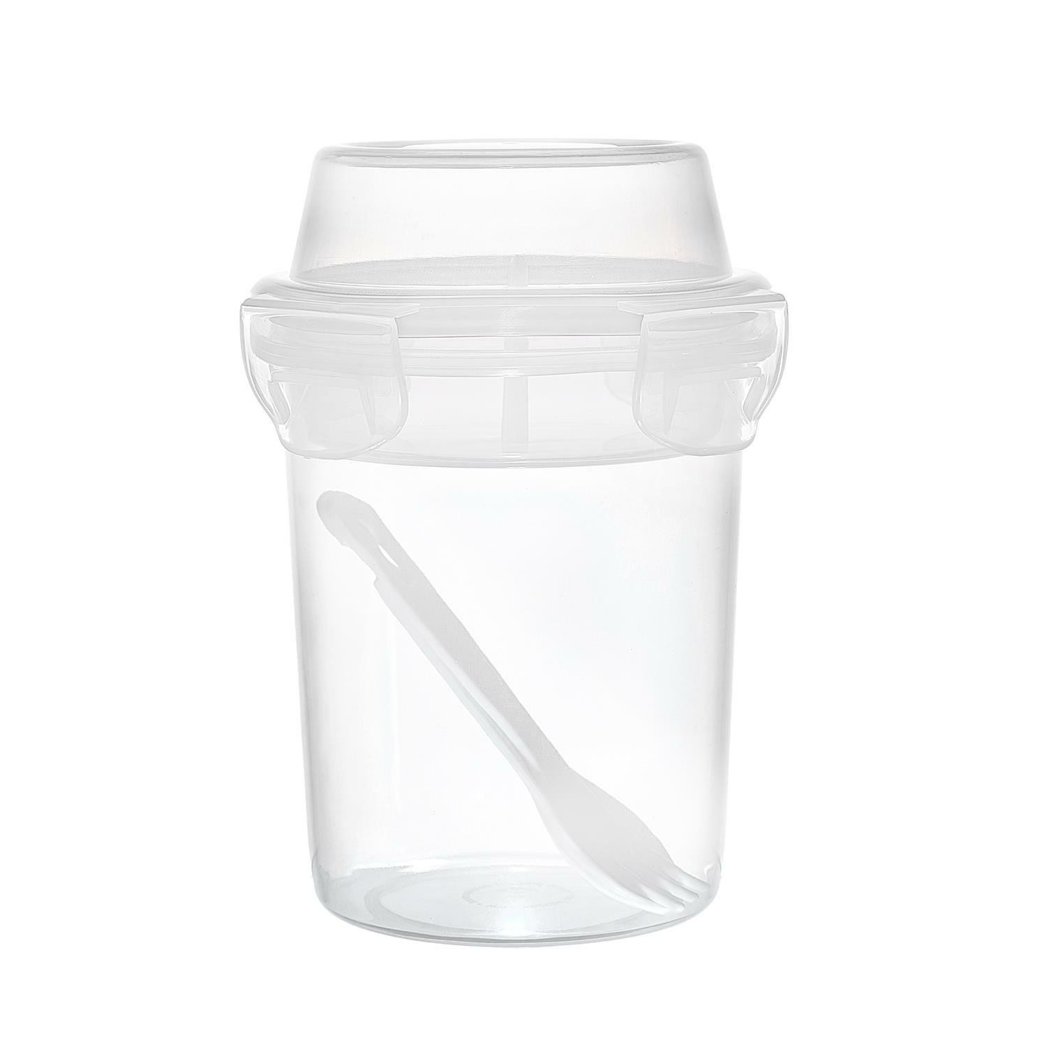 Pojemnik na lunch kubek 350 ml z 2 przegródkami i sztućcami