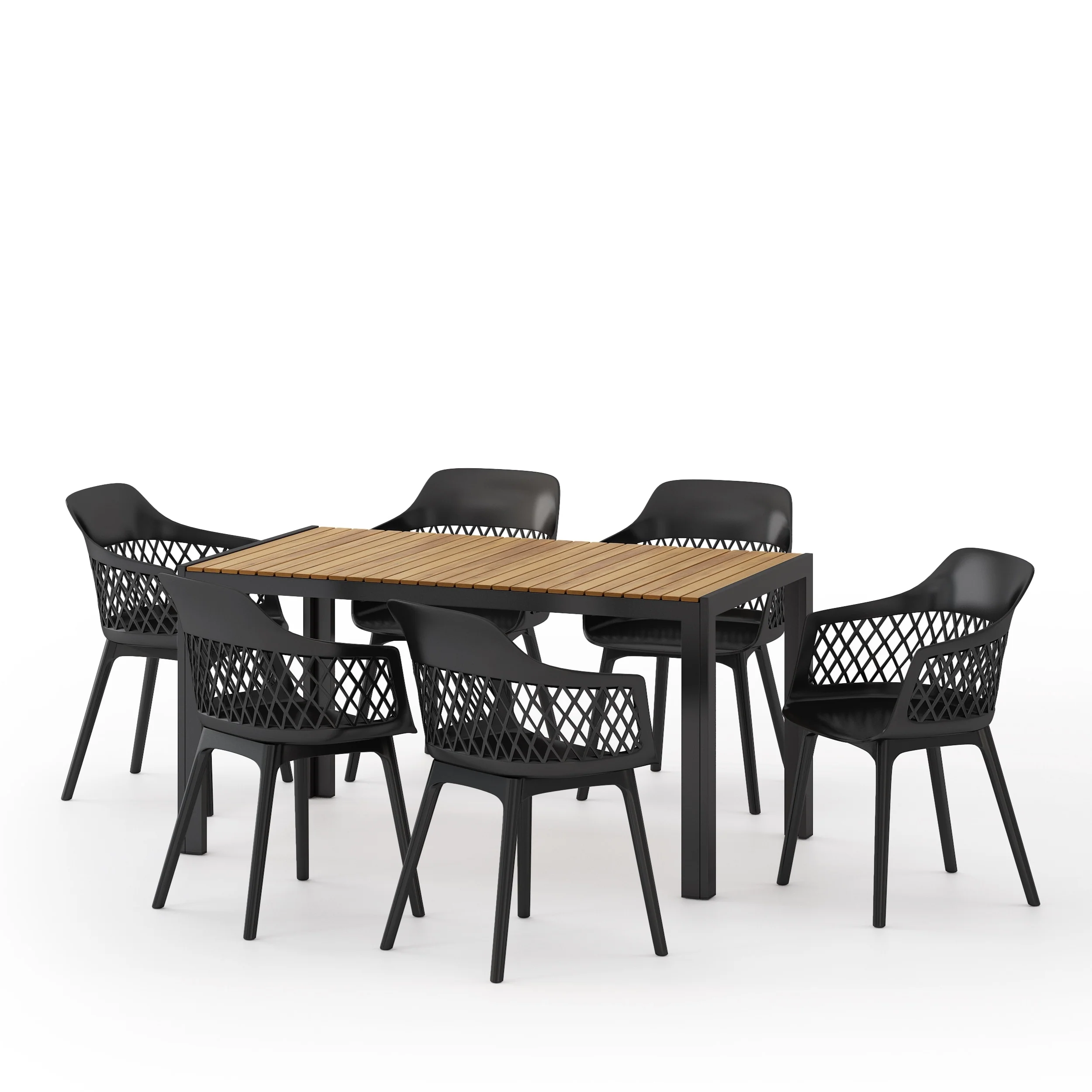 Azalea Outdoor Wood and Resin Outdoor 7 Piece Dining Set by Christopher Knight Home