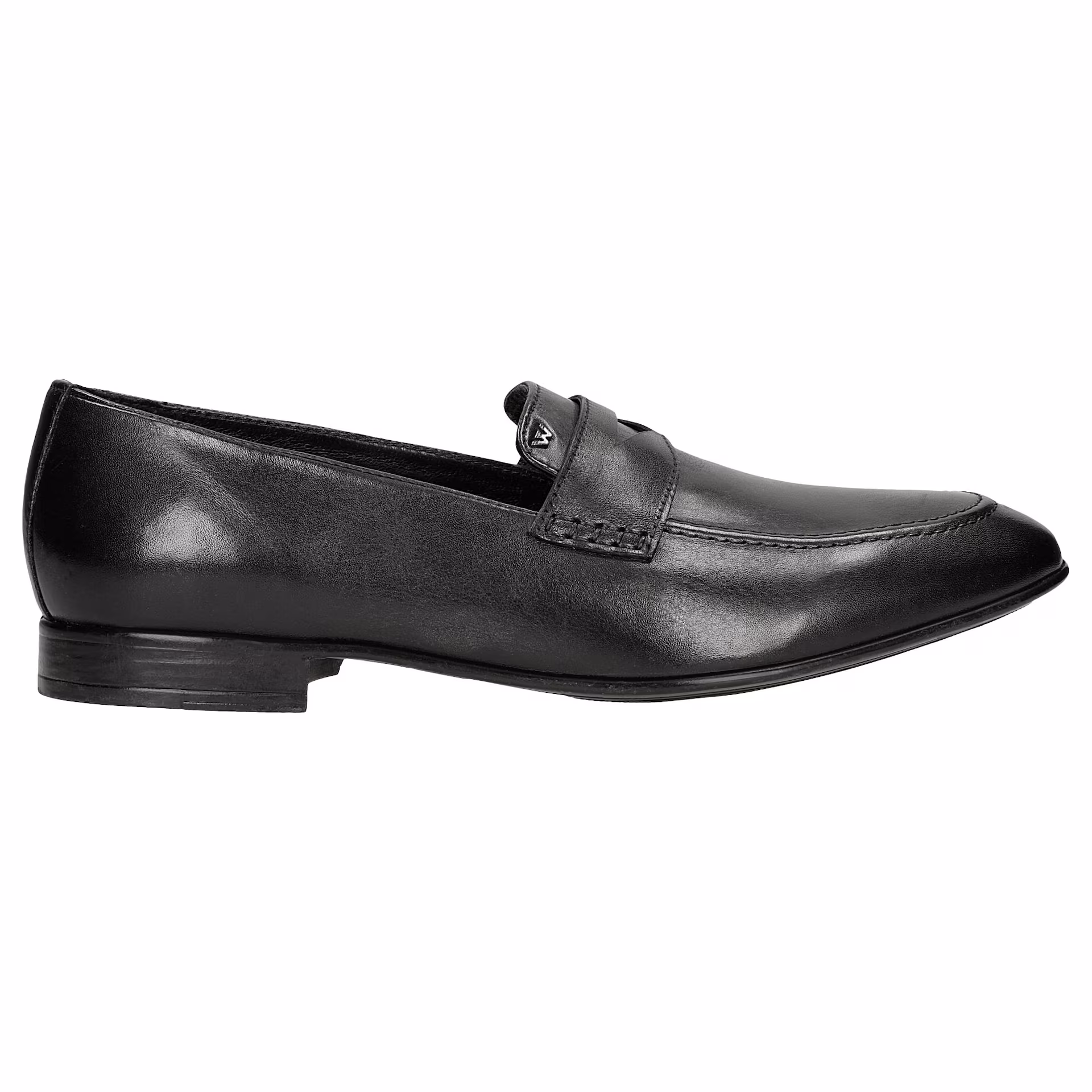 Czarne eleganckie loafersy męskie ze skóry licowej