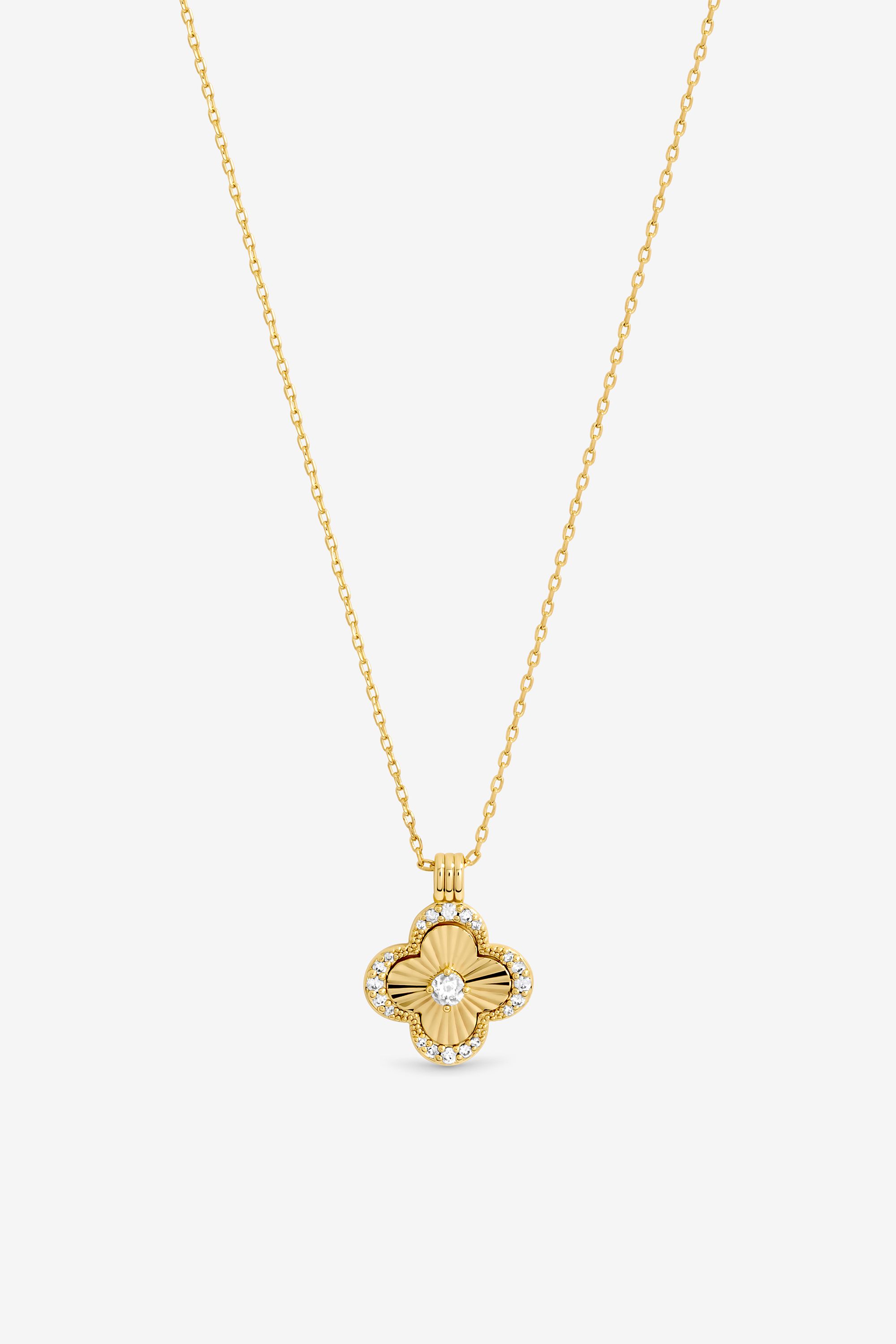 Jon Richard 18K Gold Plated Clover Pendant - Gift Box