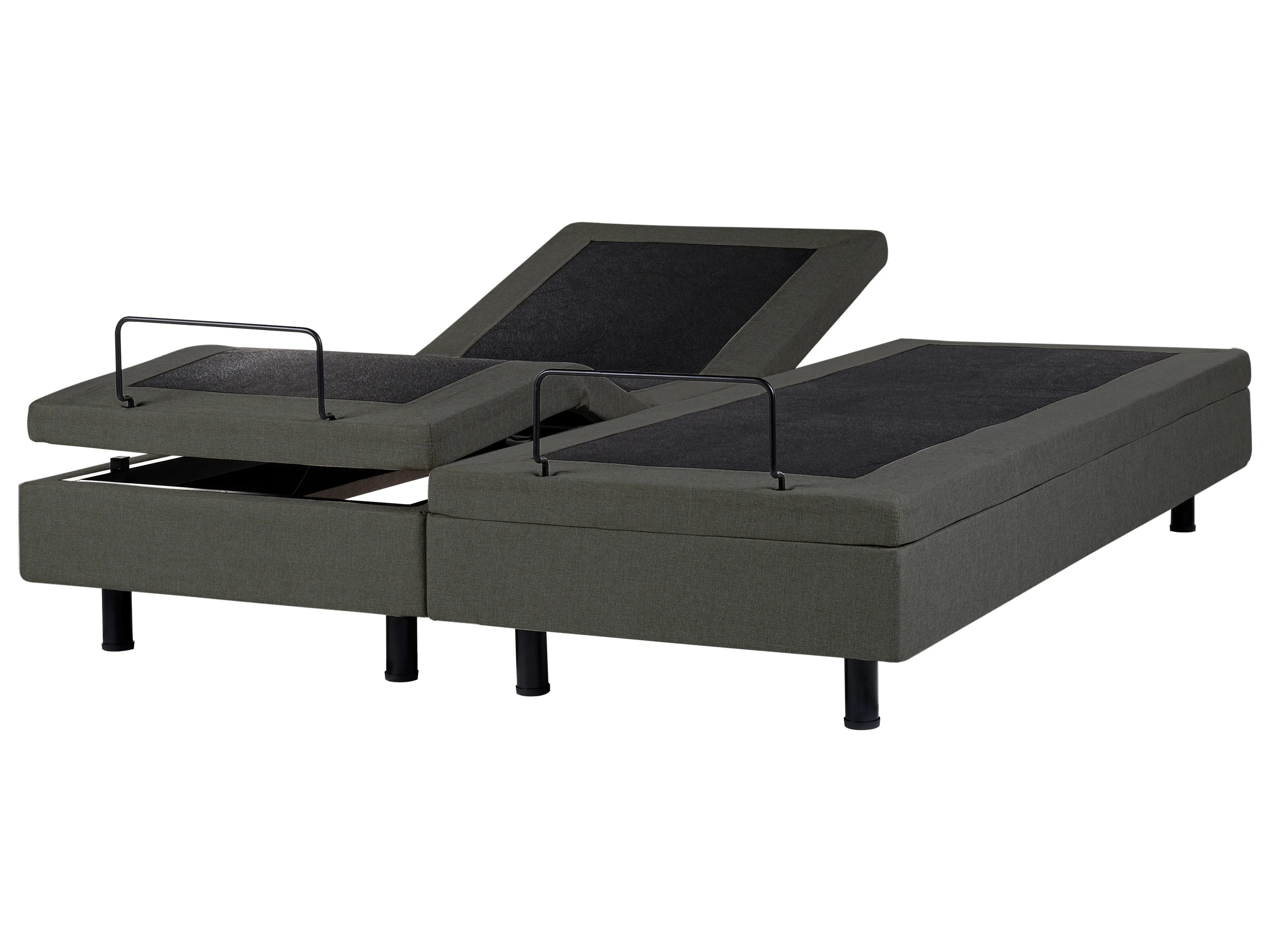 Adjustable Bed without Headboard Fabric CASTELLAN 180 x 200 cm (EU Super King) Dark Grey