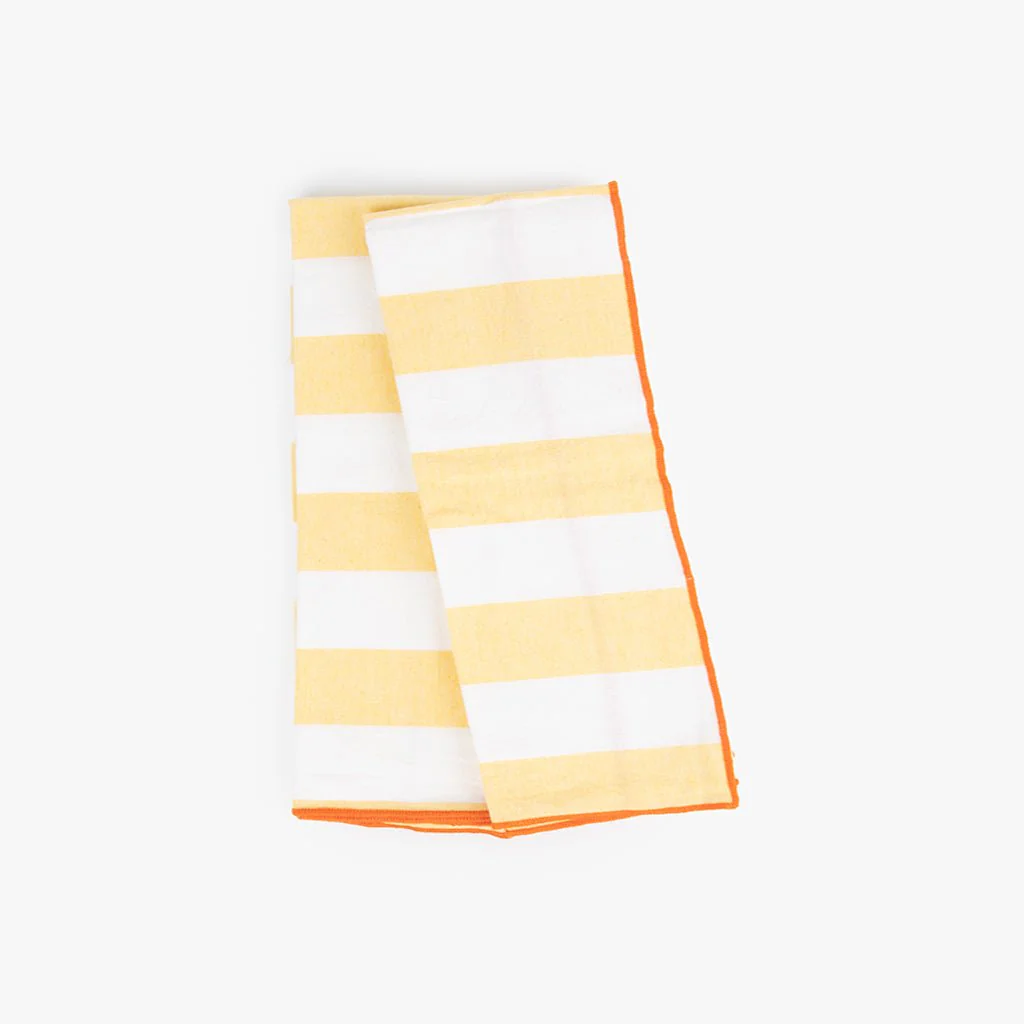 Conjunto de dois Panos de Algodão Riscas Amarelo e Laranja TÂNGER
