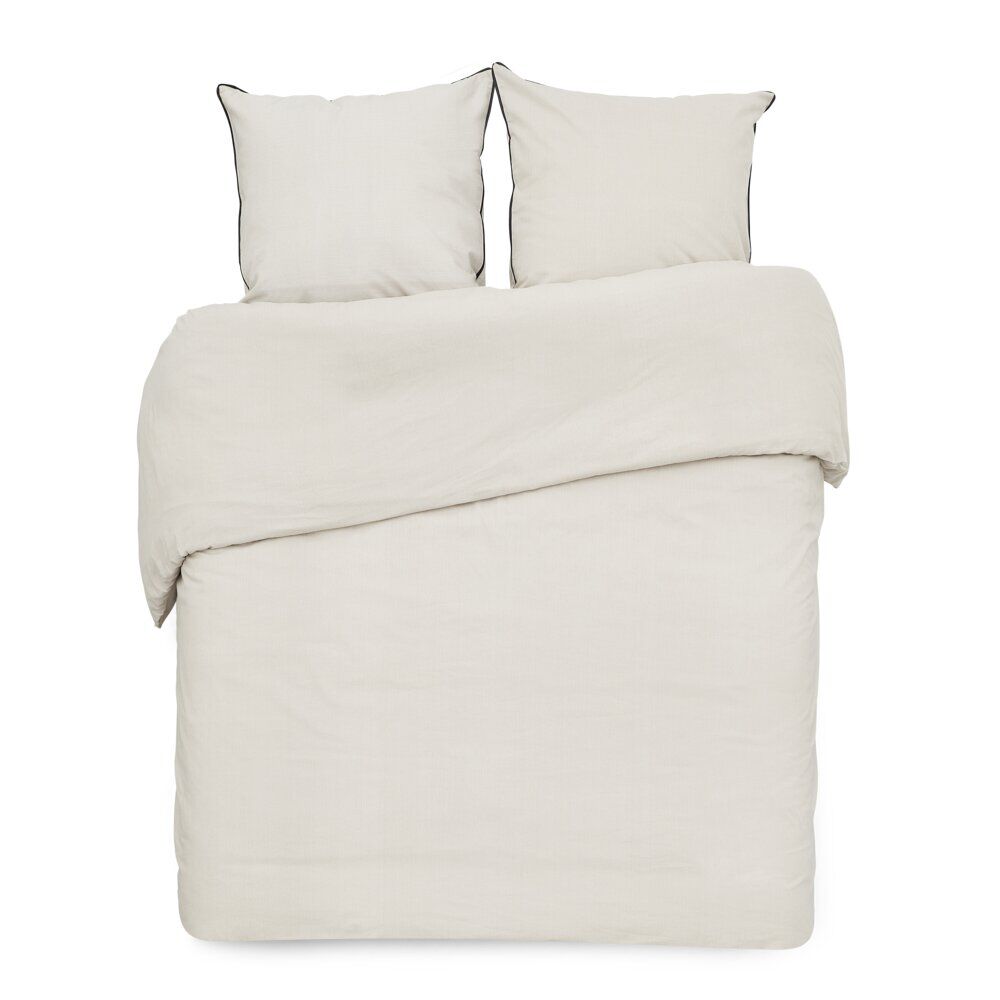 Parure de lit 2 personnes 240x220cm beige uni