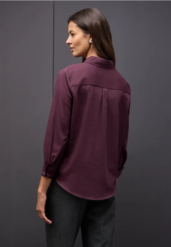 Hemdbluse in Unifarbe