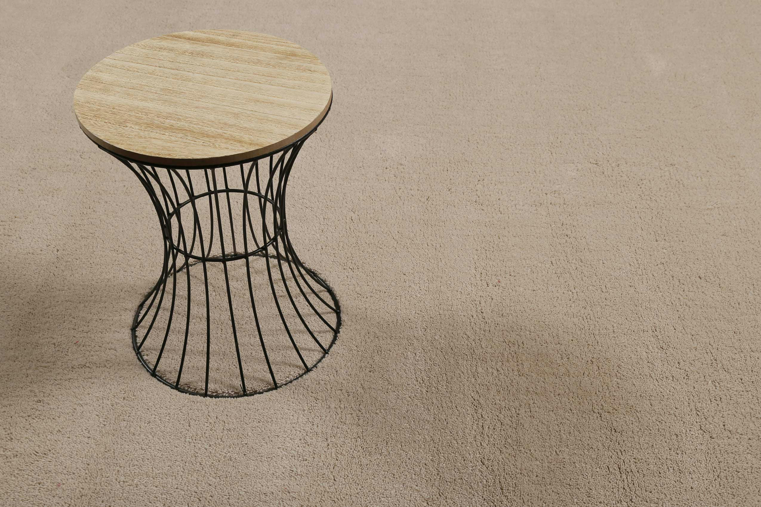 GREENWOOD RUG - Tapis à poil court pure laine vierge beige crème 140x200