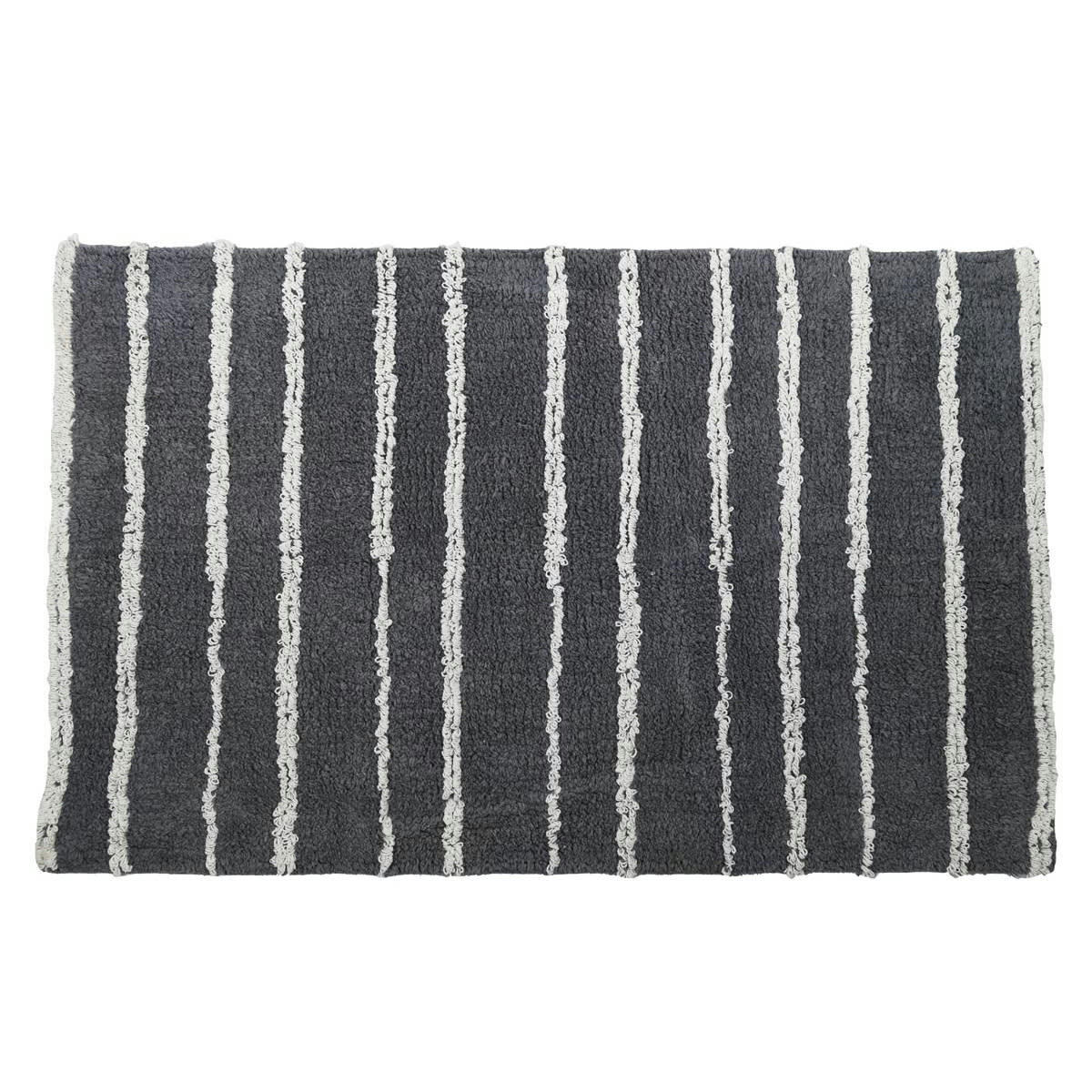 GRIMSBY - Tapis de bain ou descente de lit antidérapant gris perle 70x150 cm