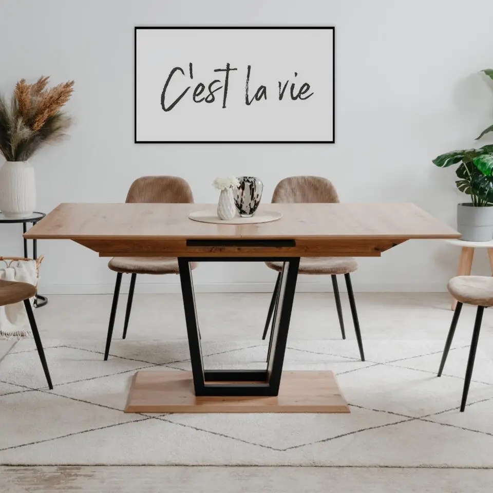 CALICOSY - Ausziehbarer Esstisch SORIA - 90x160x76 cm