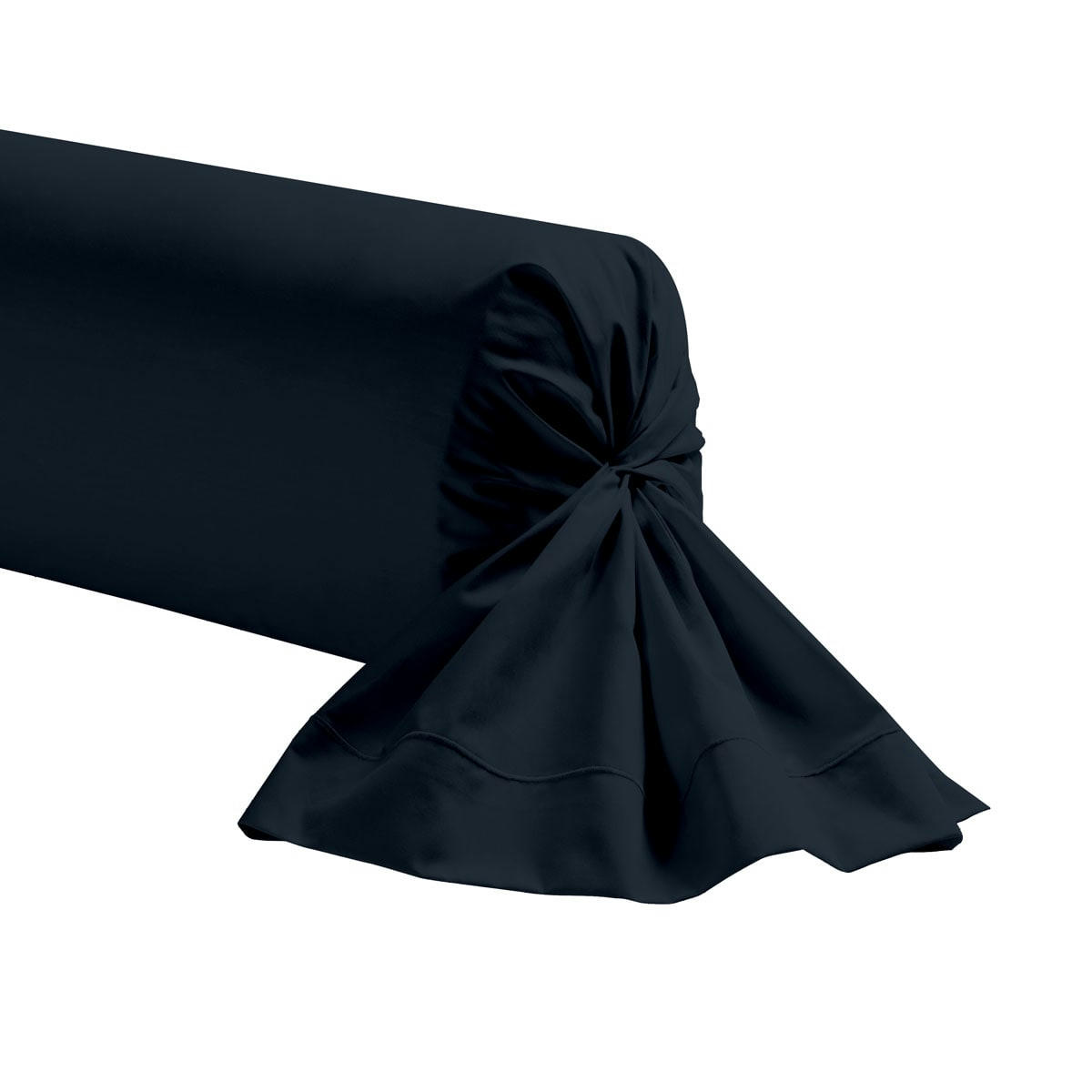 UNIS - Taie de traversin unie en coton bleu nuit 85x185