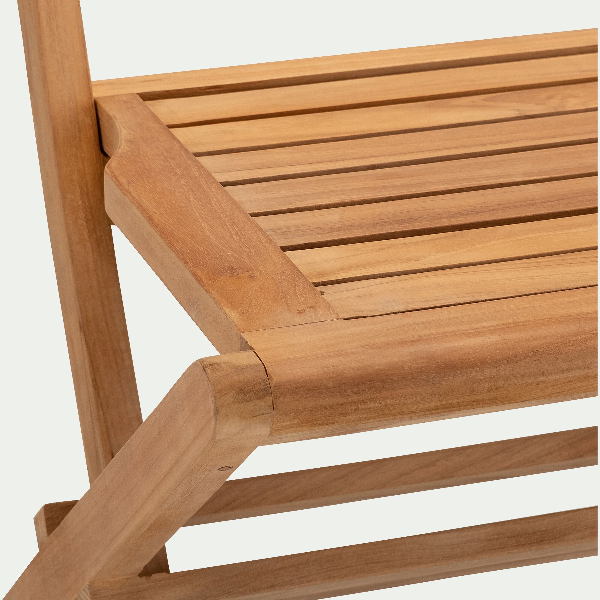 LALE - Chaise de jardin pliante en teck - bois clair