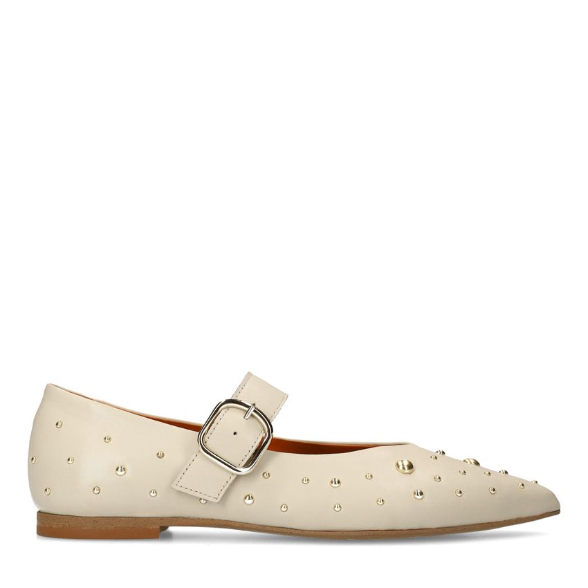 Manfield Off white leren loafers
