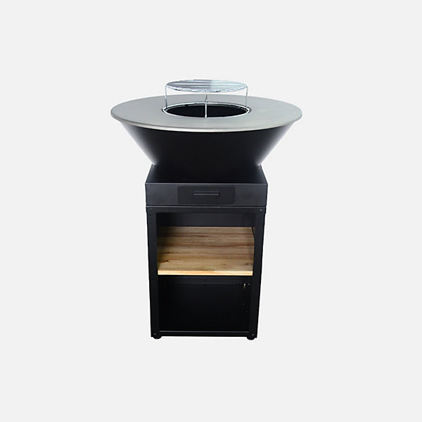 Brasero barbecue D.81.5cm avec grille de cuisson. espace de stockage pour le bois   Housse en polyester