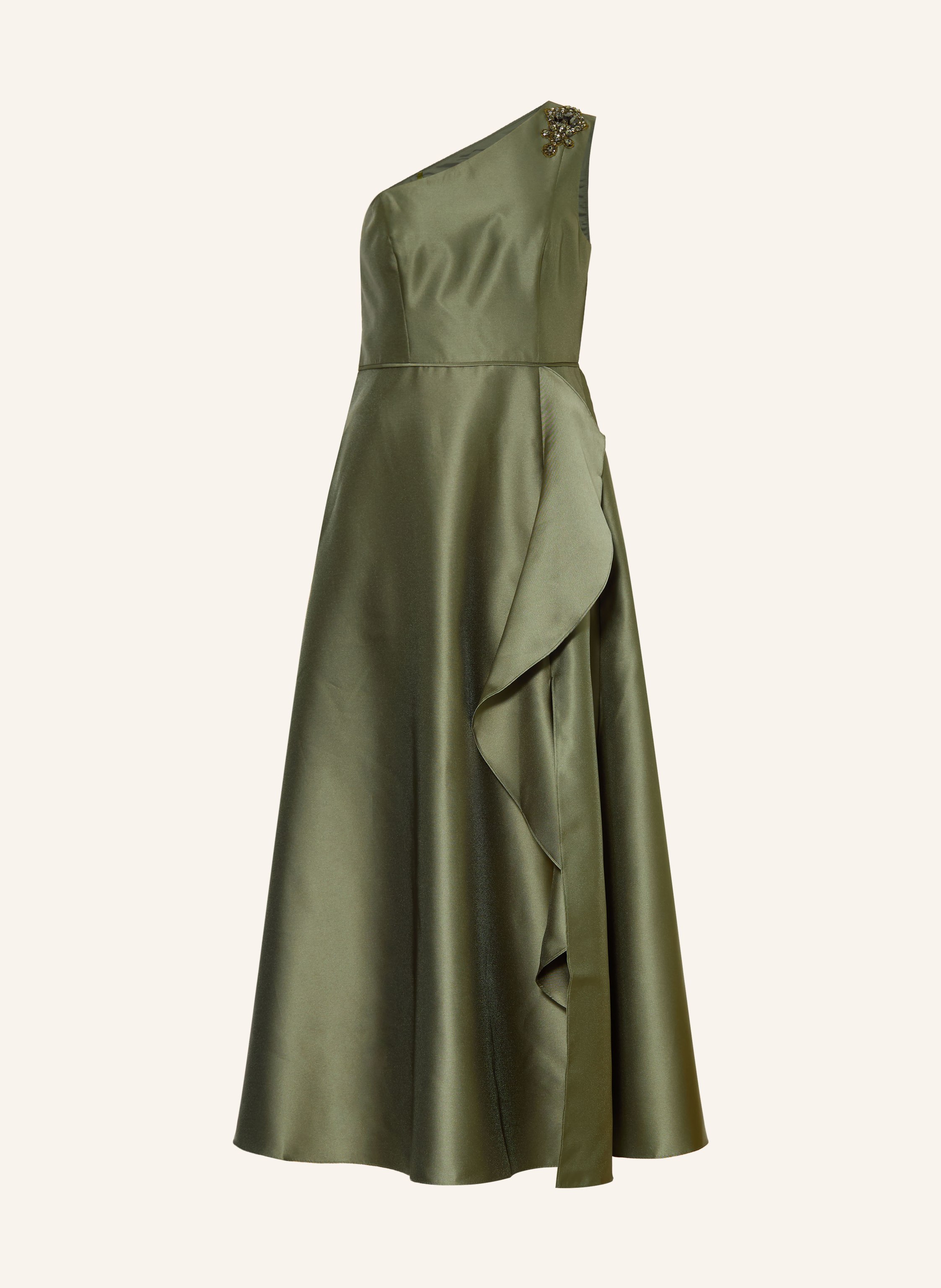 ADRIANNA PAPELL Abendkleid mit Volants und Schmucksteinen