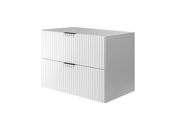 Meuble vasque, Blanc / Noir   poignée noire, 100 (80   20) x 57 x 46 cm
