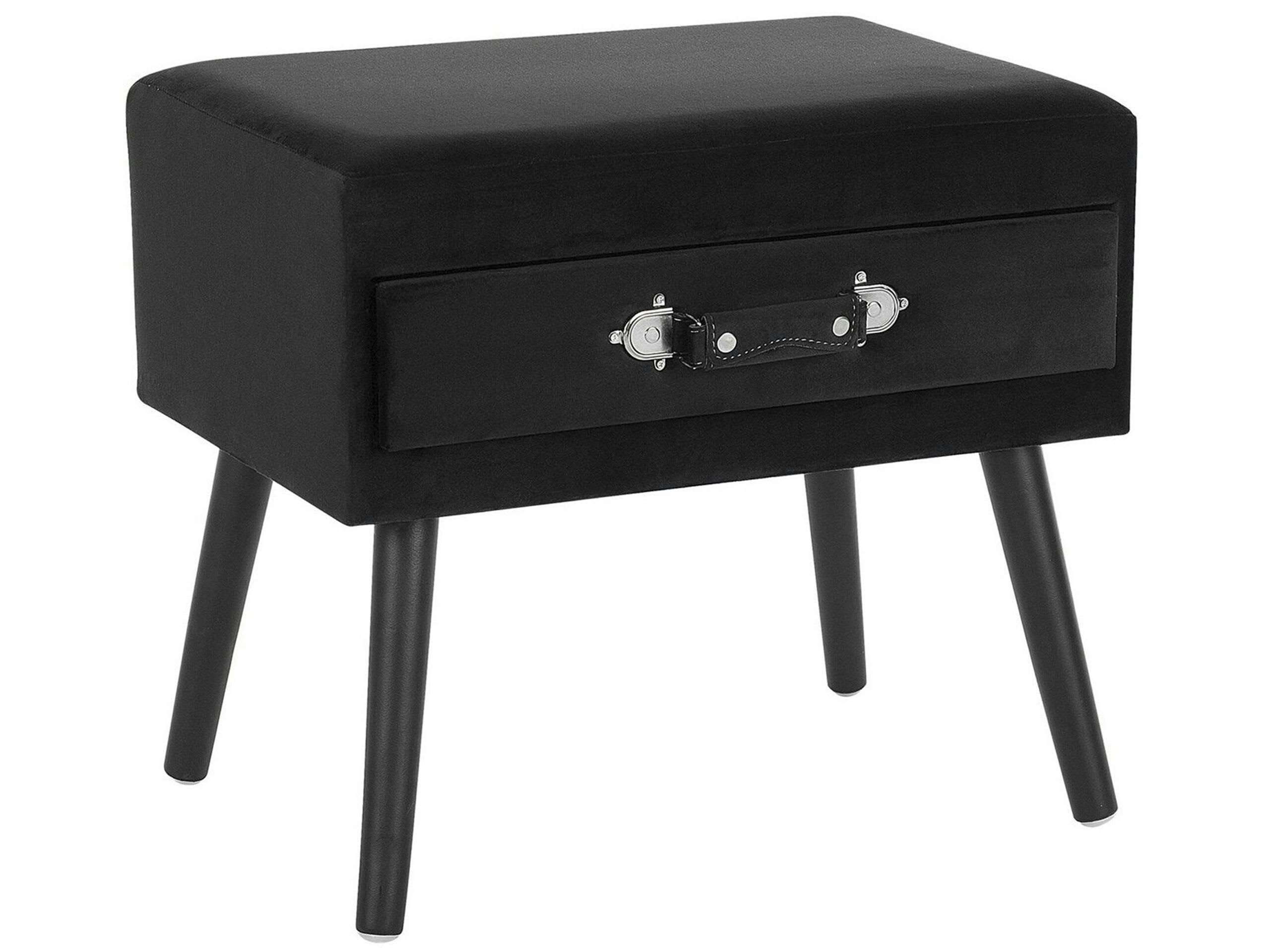 EUROSTAR - Table de chevet en velours noir
