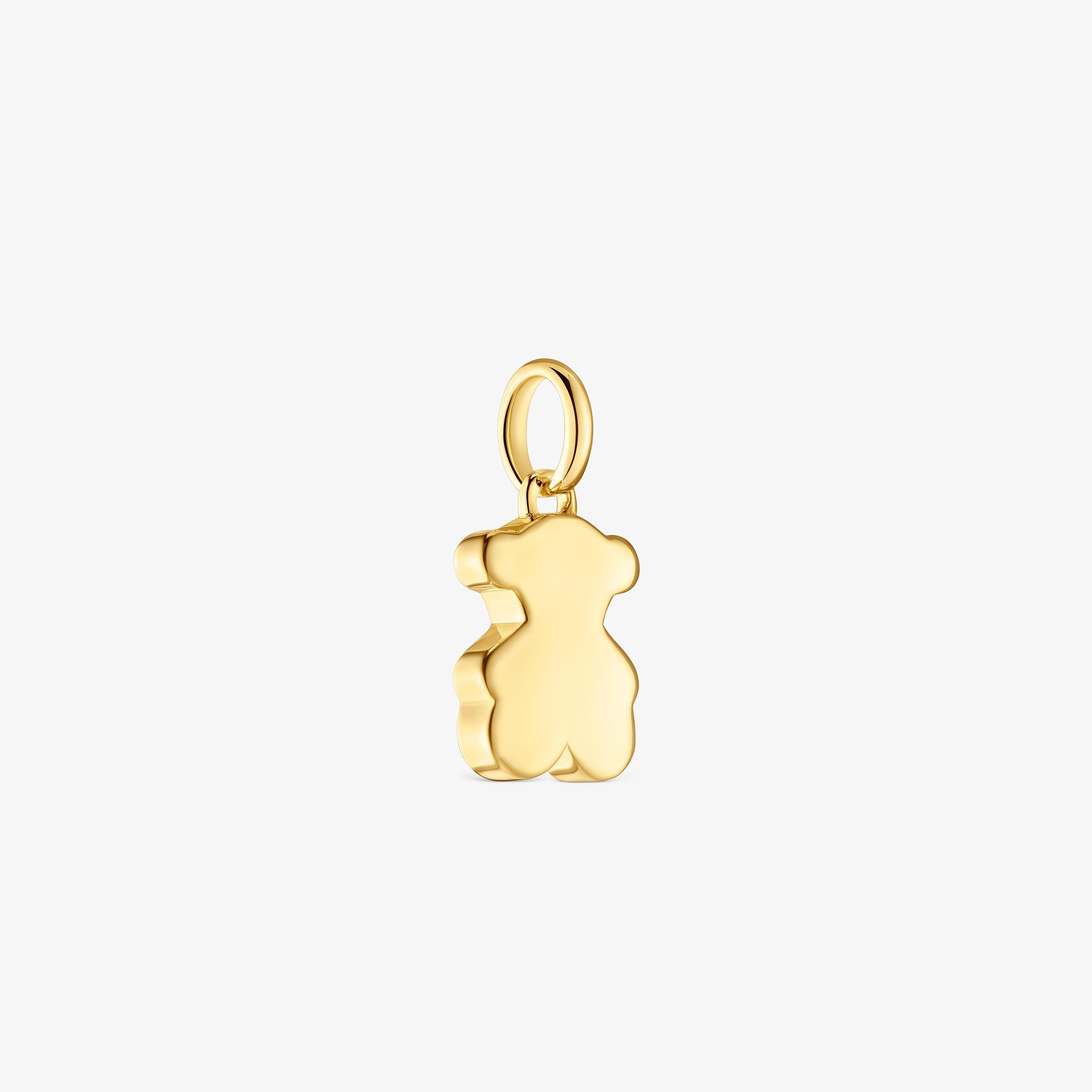 Colgante pequeño oso con baño de oro 18 kt sobre plata 12 mm Sweet Dolls