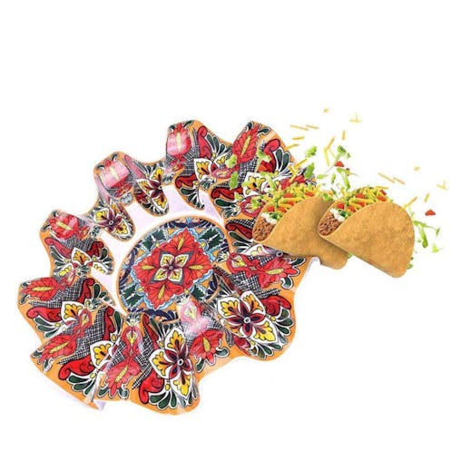 New Prepara Taco Carousel Holder Stand & Taco Spoon Set Of 2