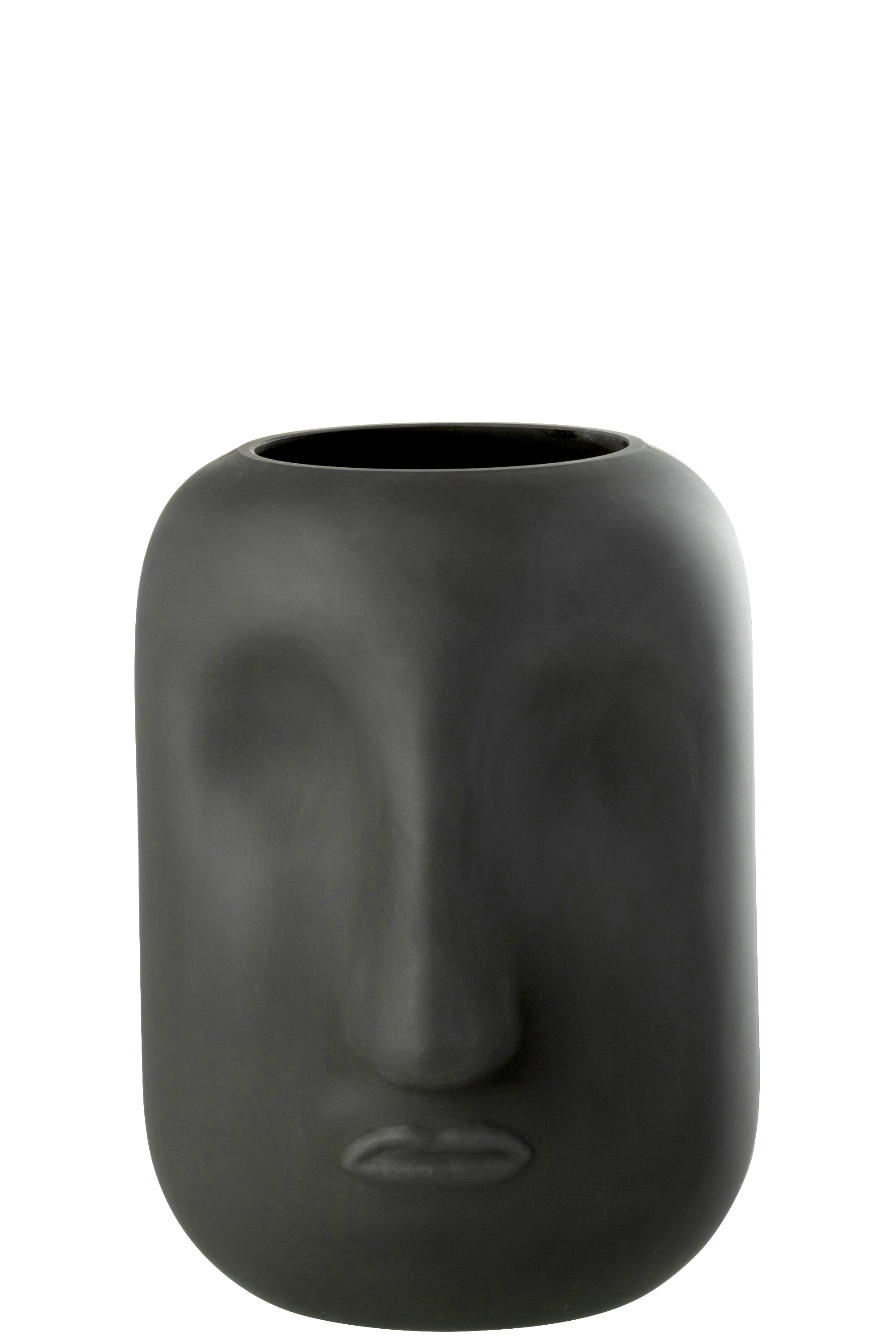 J-Line vaas Noe - glas - zwart - large - 25 cm hoog
