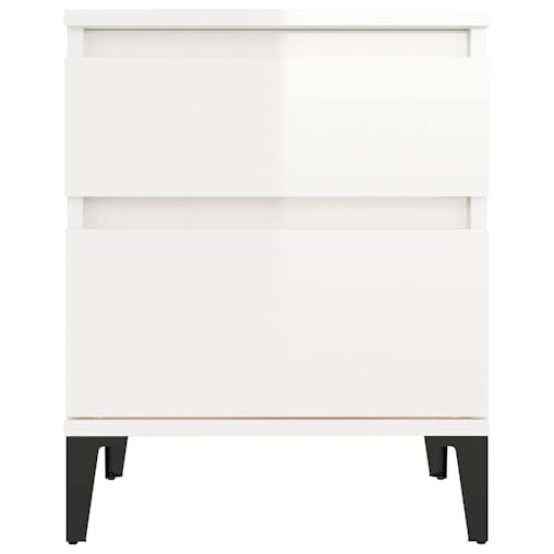 NNEVL Bedside Cabinets 2 pcs High Gloss White 40x35x50 cm