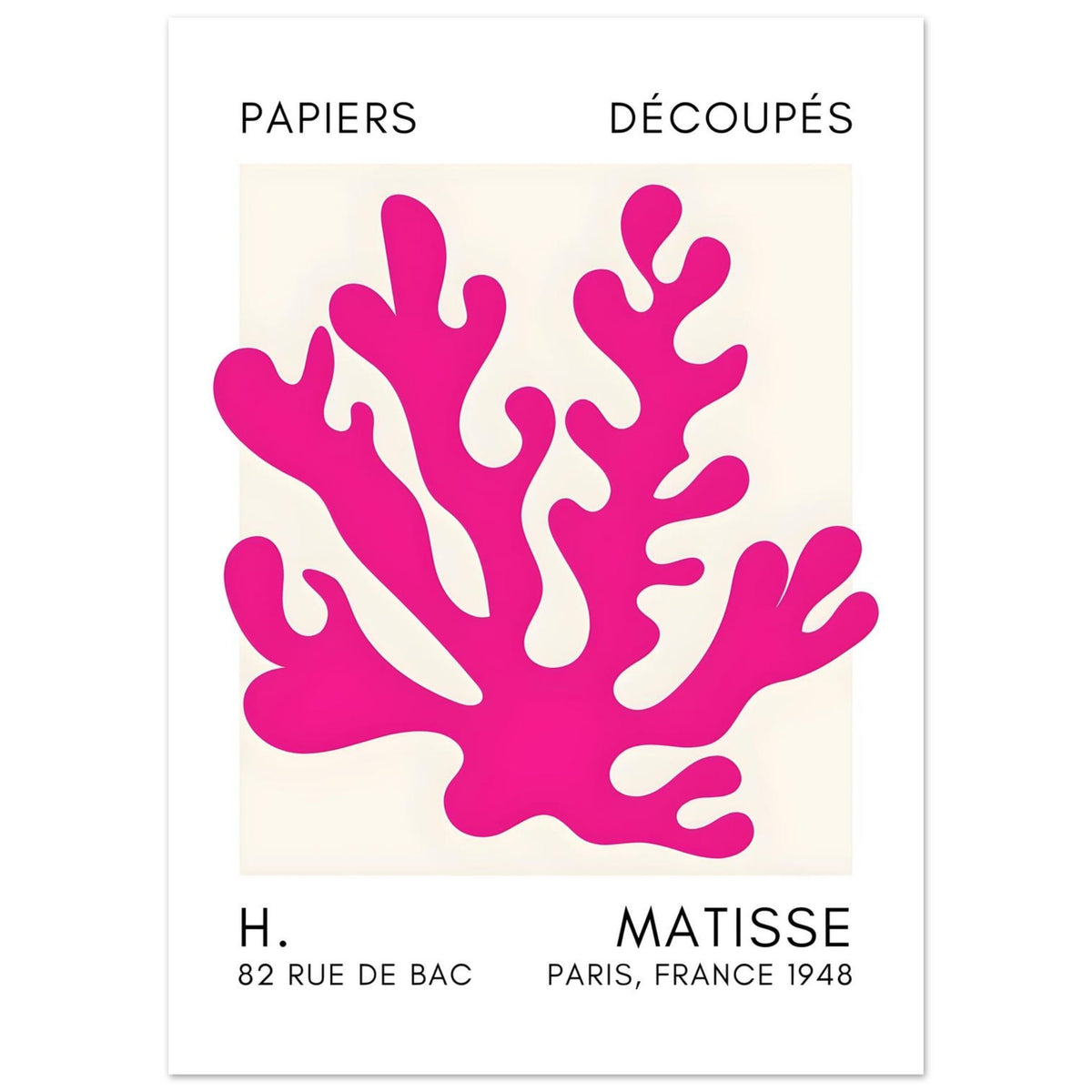 Artfulprints Poster Matisse – Saltflower shapes pink  - 50x70 cm - Roze