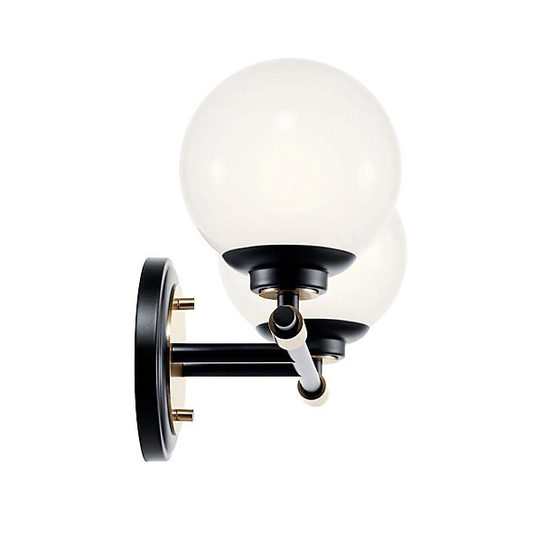 Elstead Kichler Benno Applique de salle de bain contemporaine noire, bronze champagne 3000 K IP44 2x G9