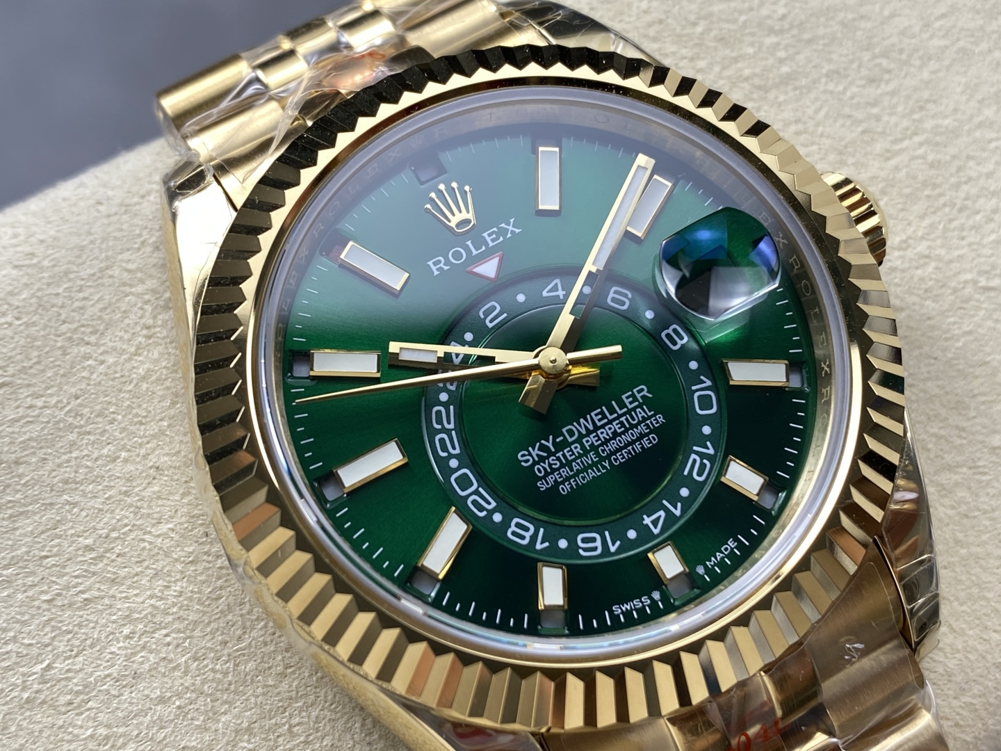 Rolex Sky-Dweller YG Plated Green Dial 42mm Jub Super Clone