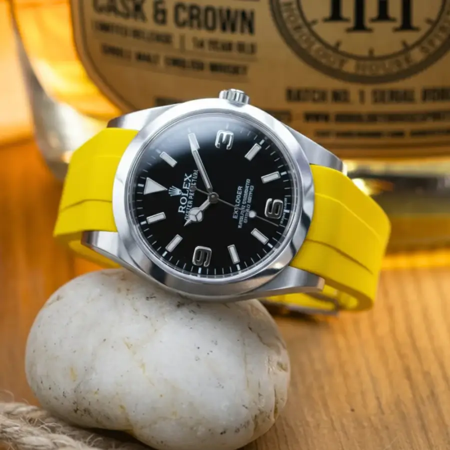 Rolex – Explorer I –  Rubber Strap – Yellow