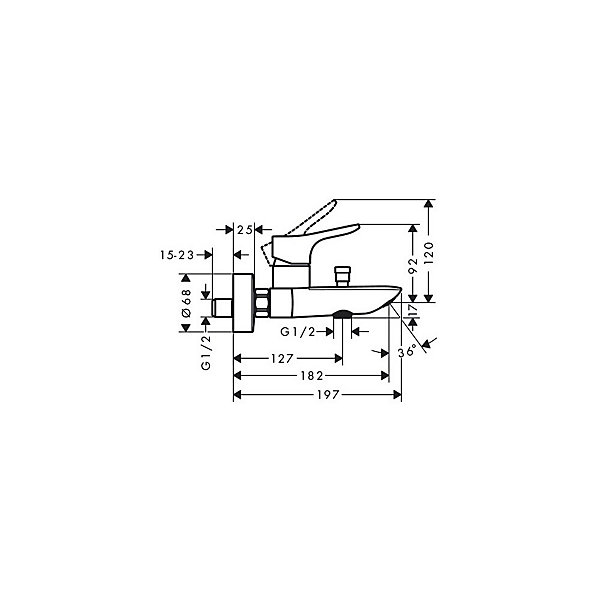 Mitigeur bain-douche ZEBRIS mural - HANSGROHE - 72575000