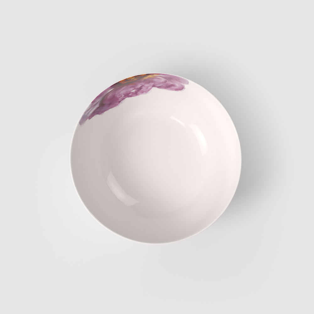 Rose Garden Serving Bowl - Multi-colored, 57.5 oz, Premium Porcelain