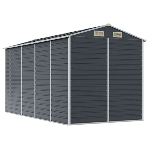 NNEVL Garden Shed Anthracite 191x385x198 cm Galvanised Steel