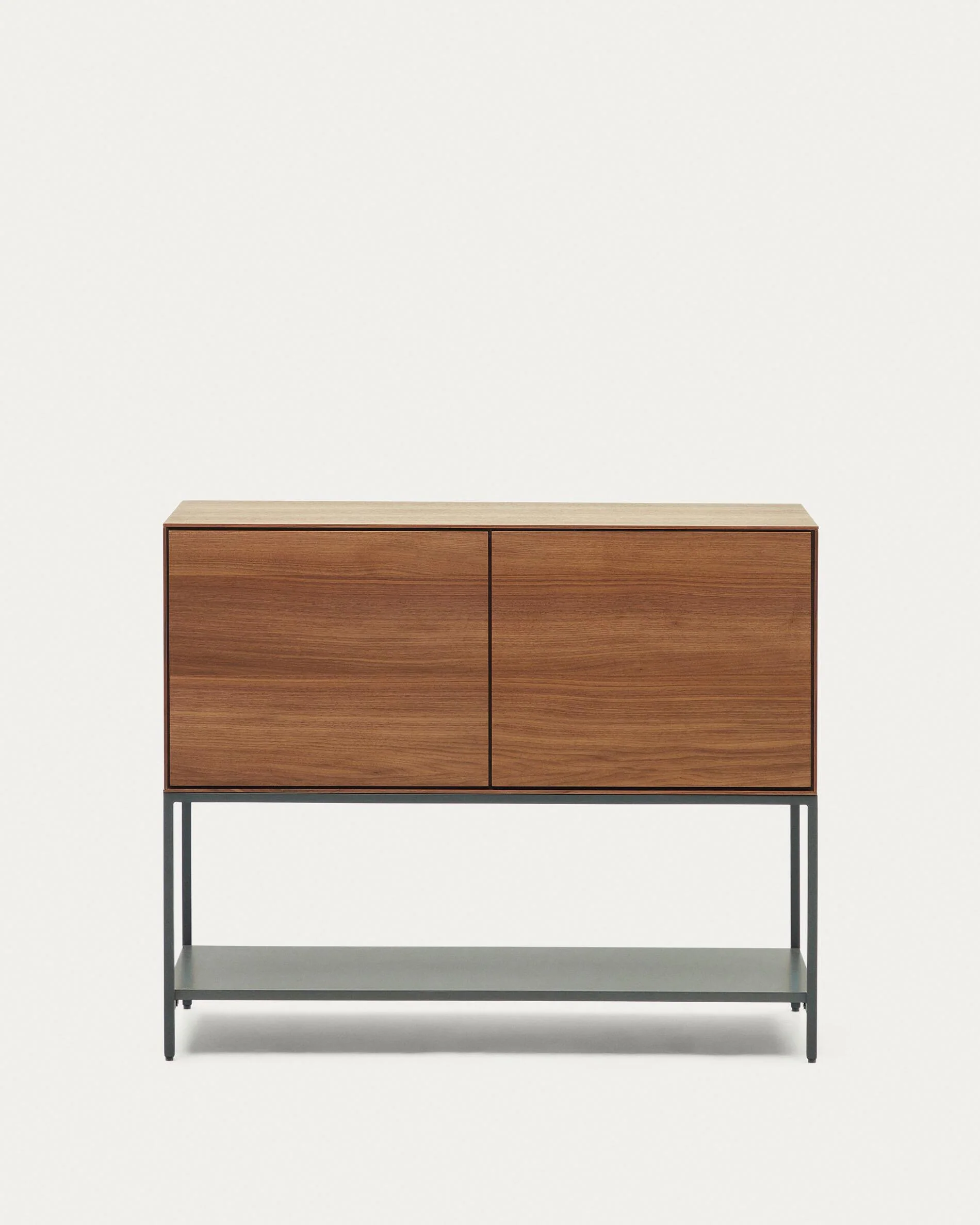Vedrana 2 door sideboard in walnut veneer with steel legs, 97.5 x 80 cm