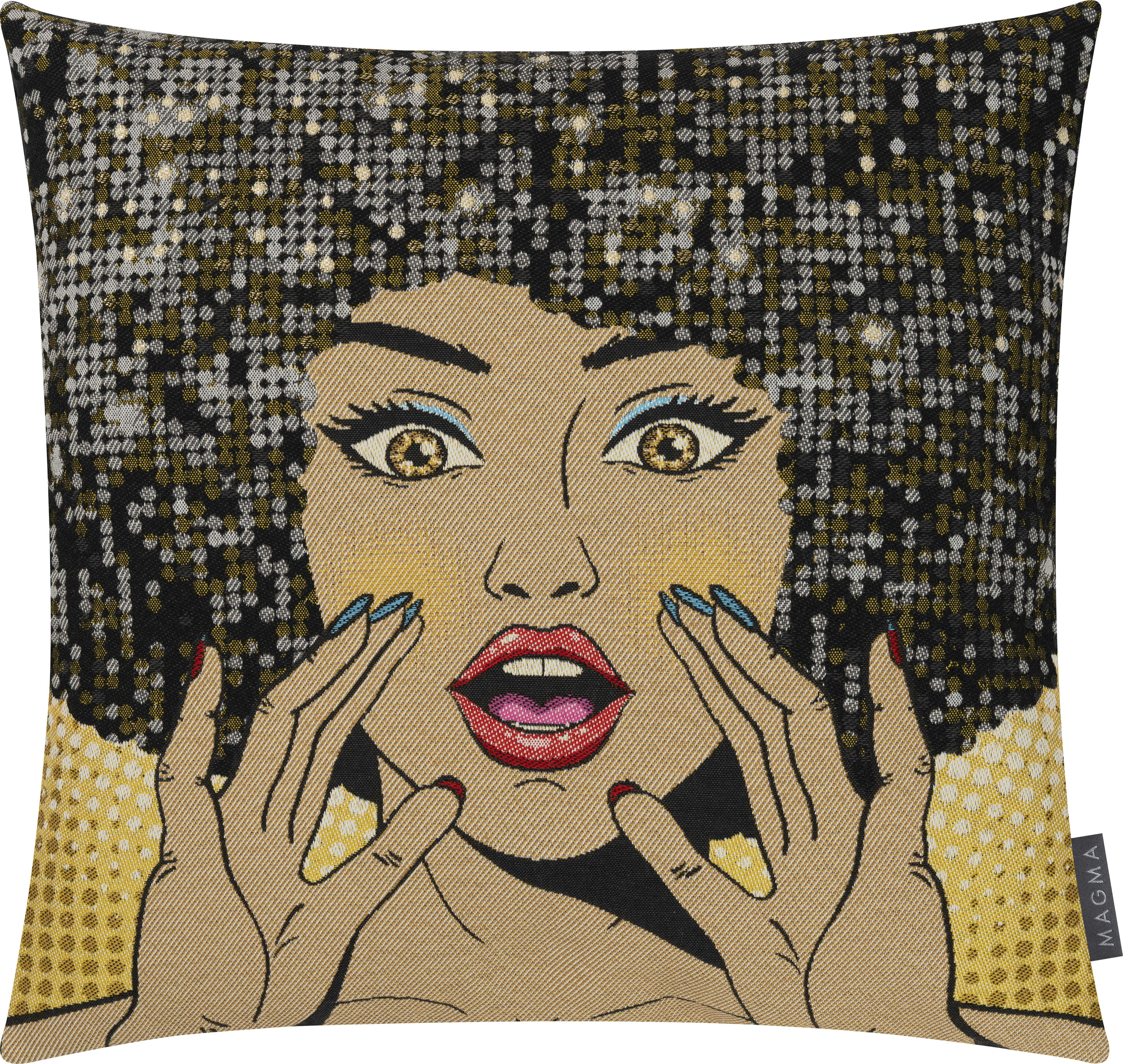 FAME - Housse de coussin jacquard polyester disco multicolore- 45x45