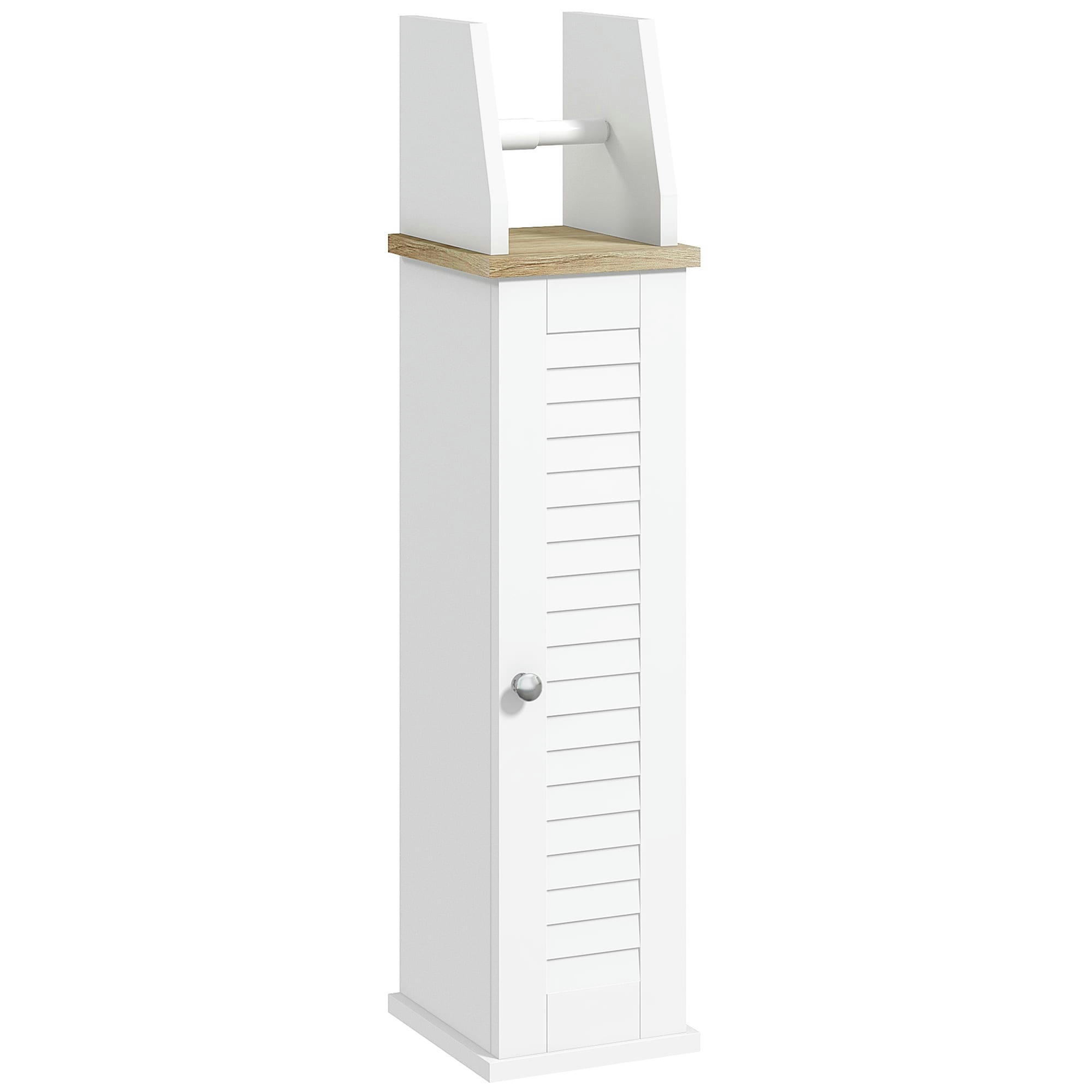 - Armoire à papier toilette 2 niv. porte-papier blanc aspect bois clair