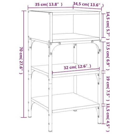 NNEVL Bedside Tables 2 pcs Sonoma Oak 35x34.5x70 cm Engineered Wood