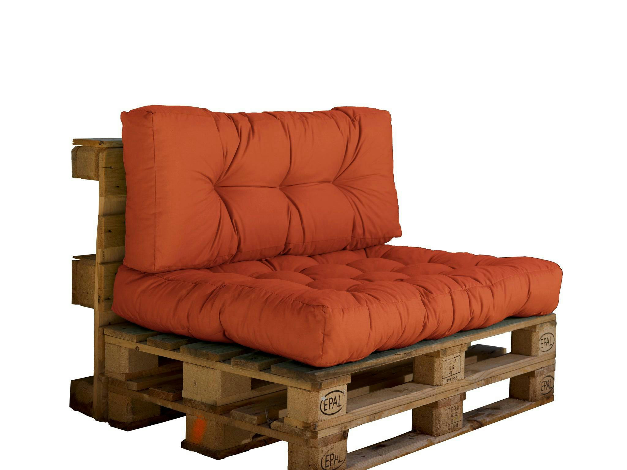 - Coussins matelas pour palette 120X80X20 en polyester terracotta