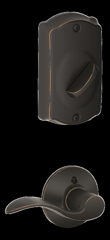 Schlage Camelot/Accent Handle Set, Aged Bronze