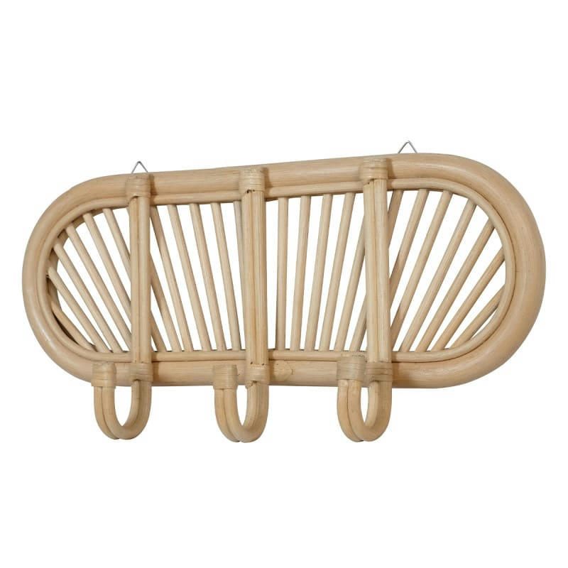 - Patère en rotin 3 crochets