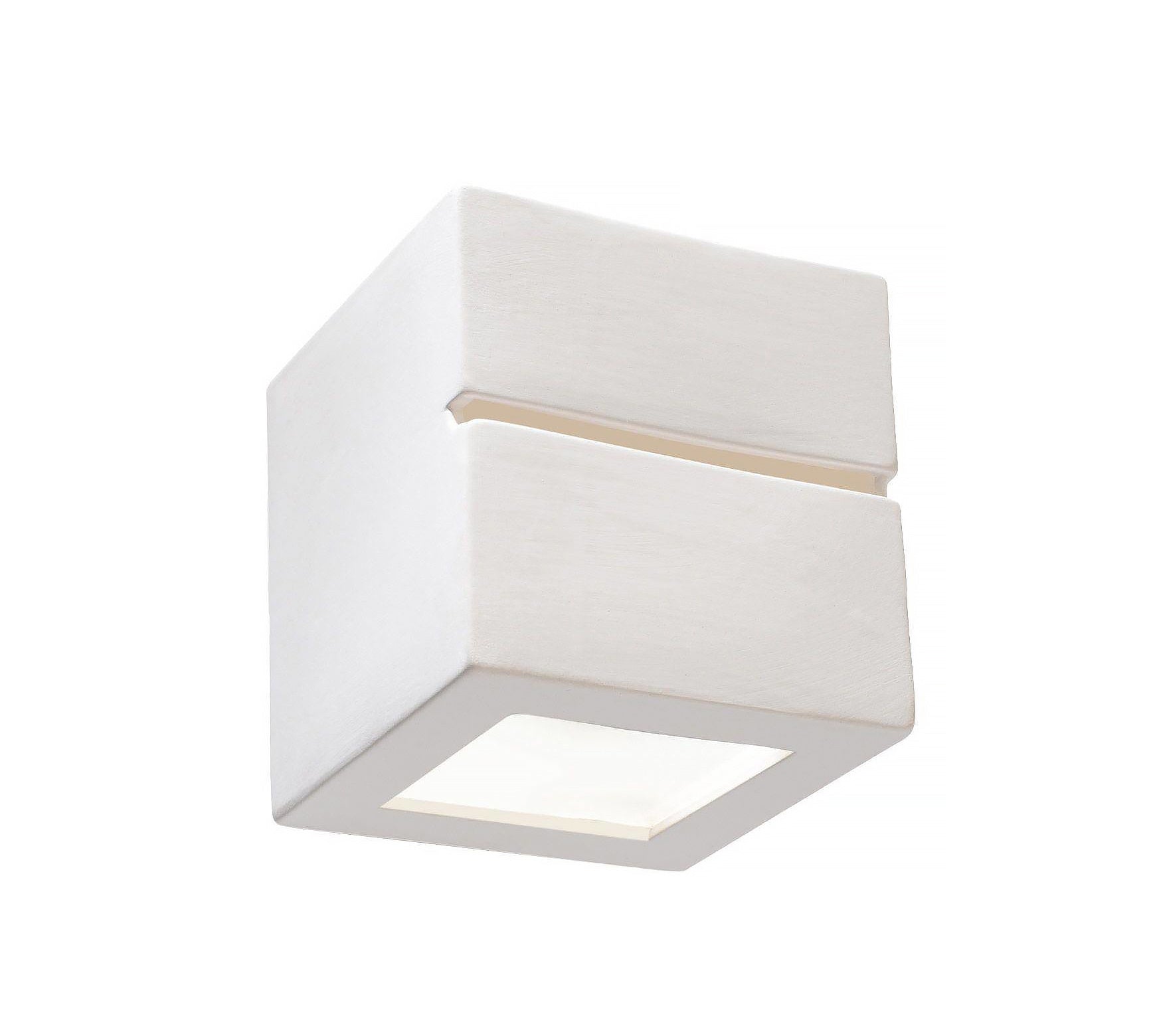 Sollux wandlamp Leo - 1 lichts - 14 x 14  cm - wit