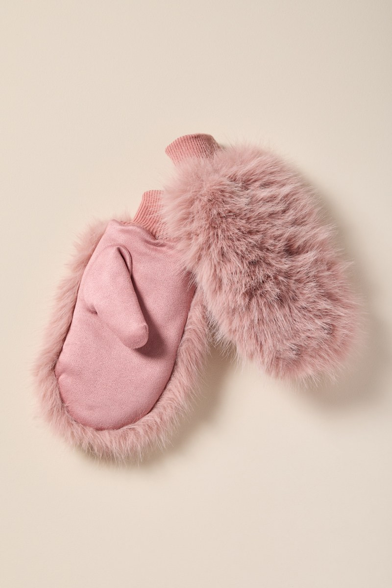 Stacy Faux Fur Mittens