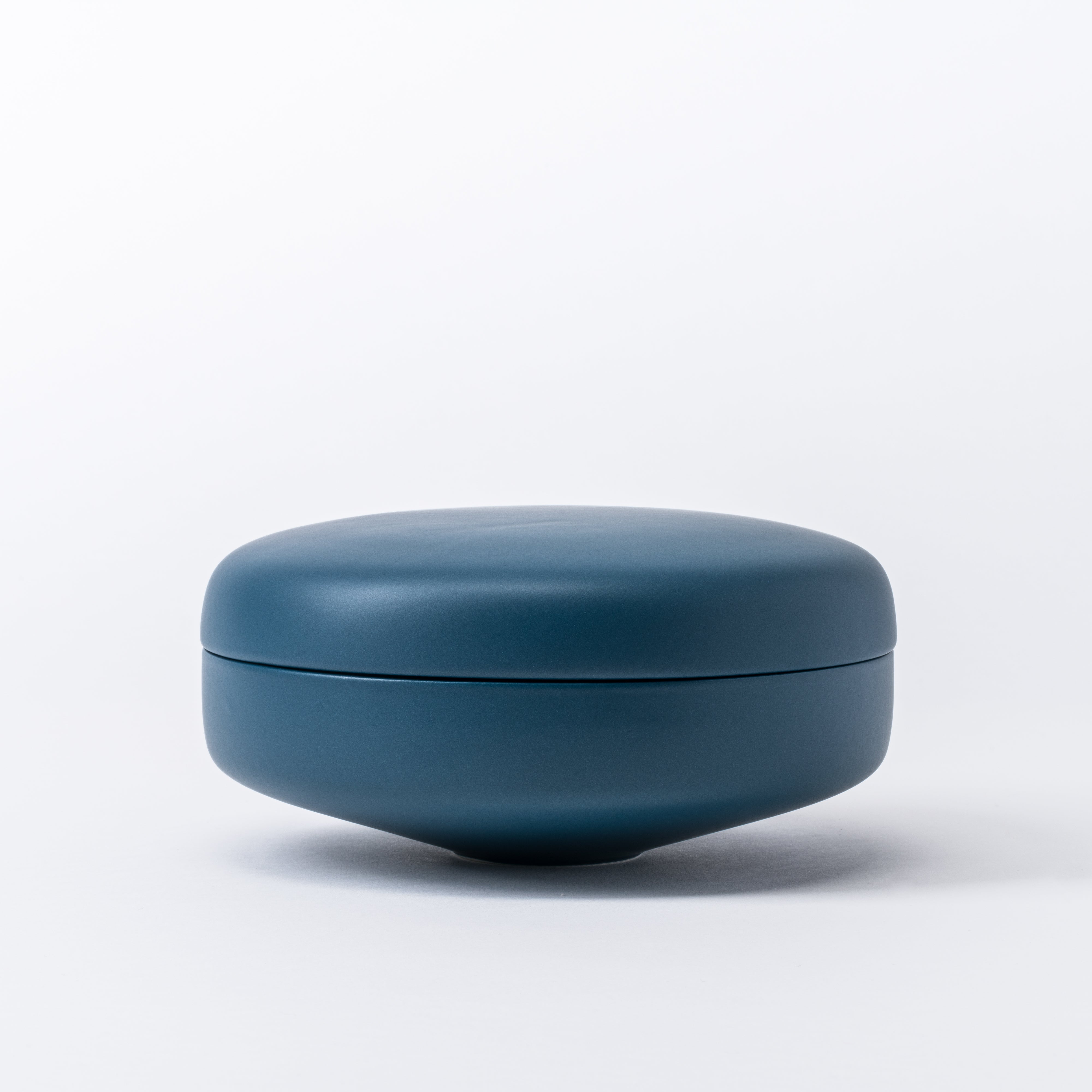 Large Mallard Blue Keepsake Box - Rounded Lidded Storage Pot