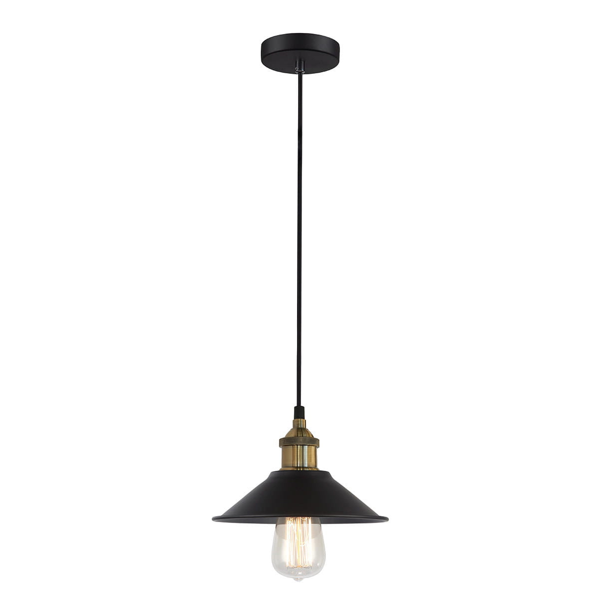Lampa wisząca czarno-mosiężny Kermio 1xE27x60W wym: 160x21x21 cm Italux