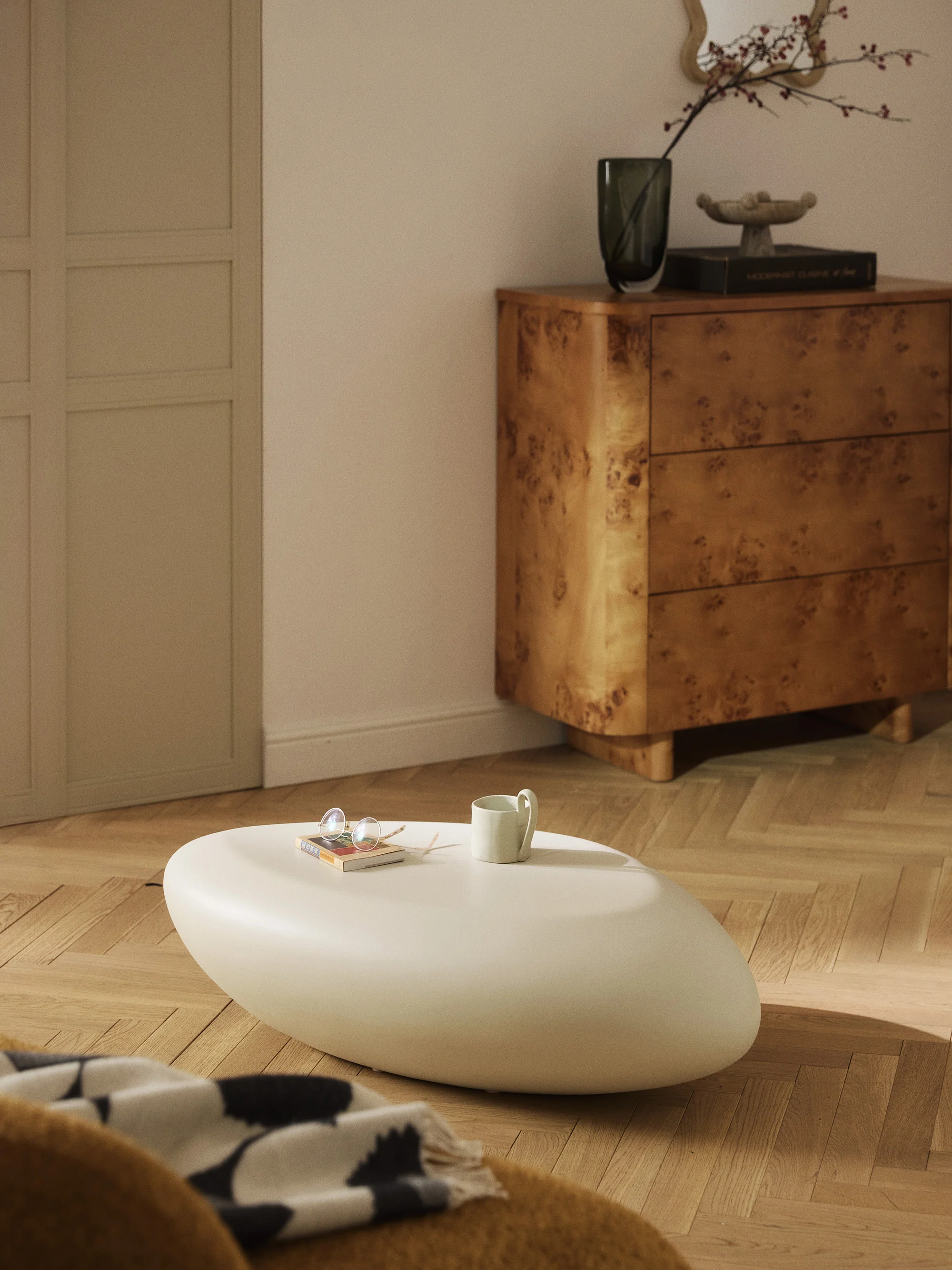 Couchtisch Pietra in organischer Form, B 100 cm