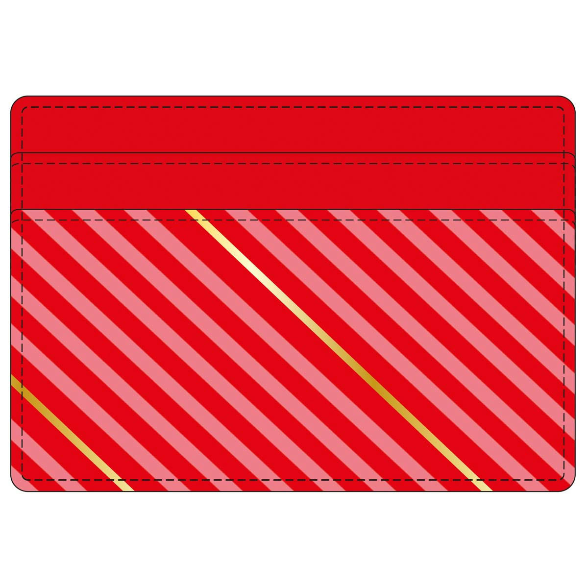 - Porte-cartes - Rayures Rouges Et Roses