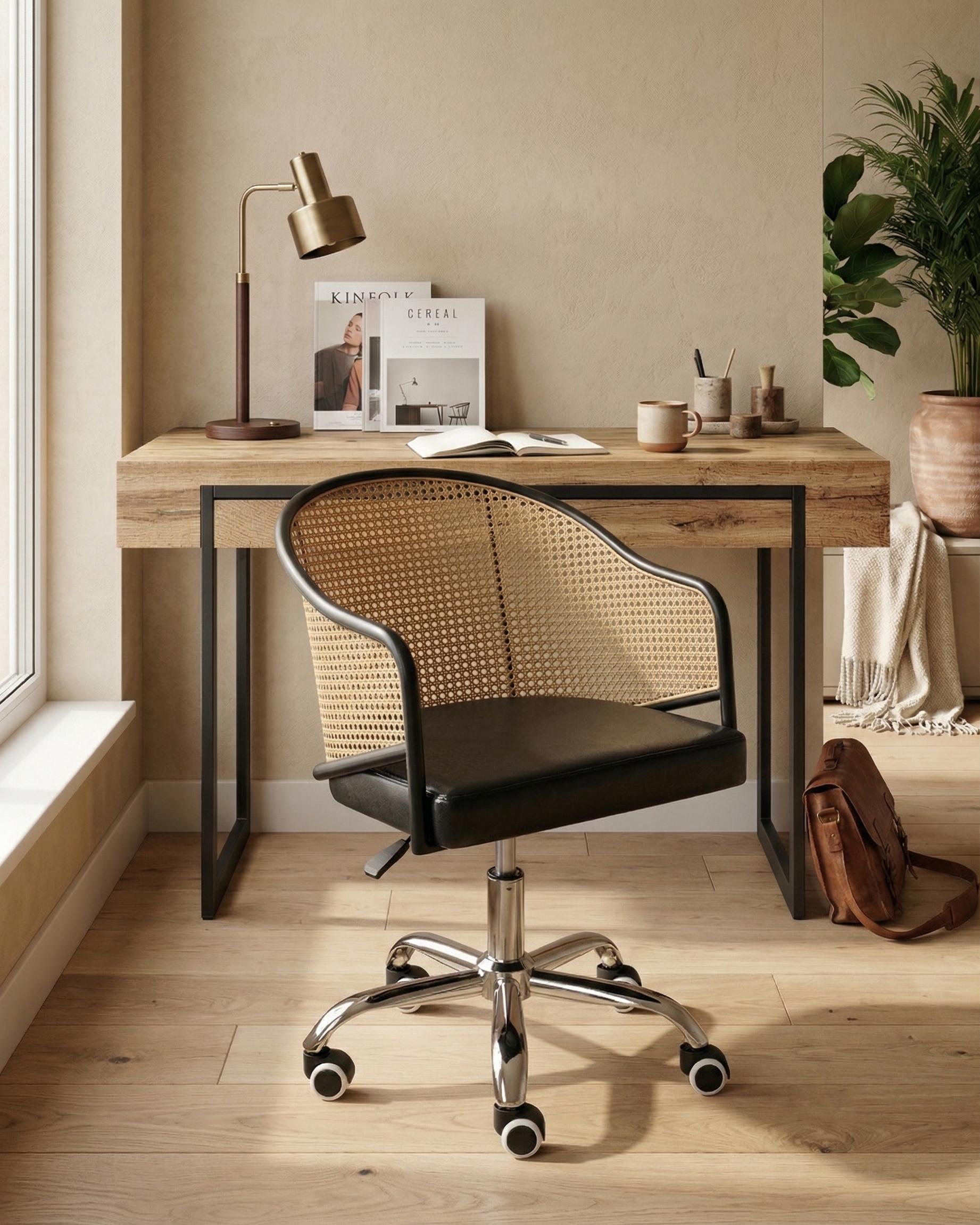 Desk Chair REDDING Faux Leather Black